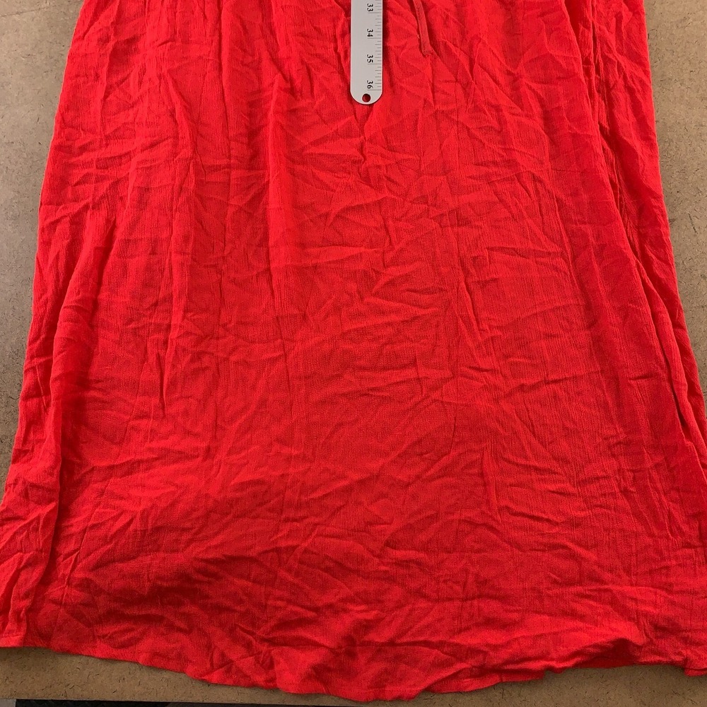 Lulus Women's Small Red Flutter Sleeve Much Obliged Wrap Maxi Dress NWT *Flaw - Picture 7 of 10